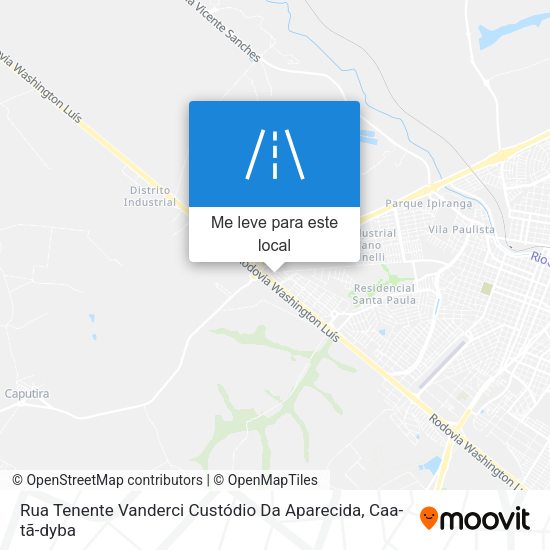 Rua Tenente Vanderci Custódio Da Aparecida mapa