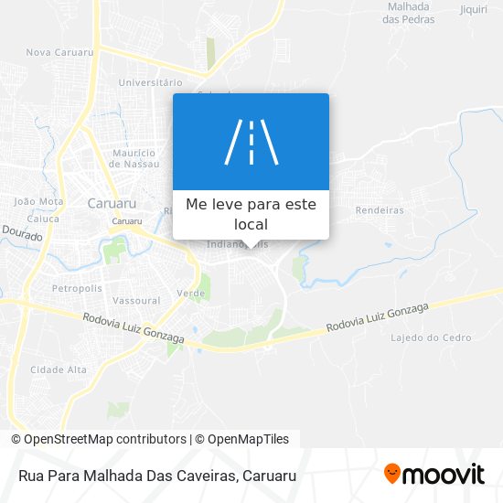 Rua Para Malhada Das Caveiras mapa