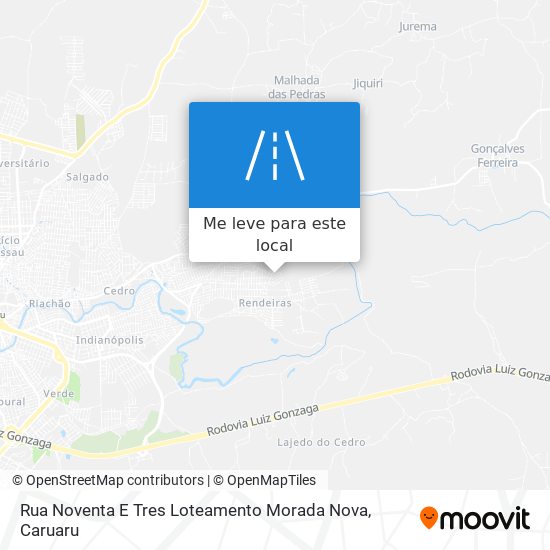 Rua Noventa E Tres Loteamento Morada Nova mapa