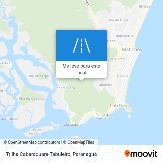 Trilha Cabaraquara-Tabuleiro mapa