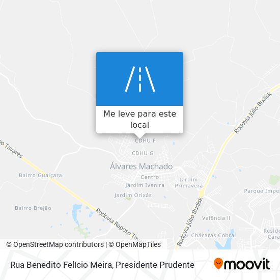 Rua Benedito Felício Meira mapa