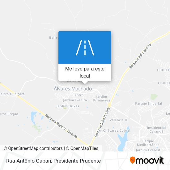 Rua Antônio Gaban mapa