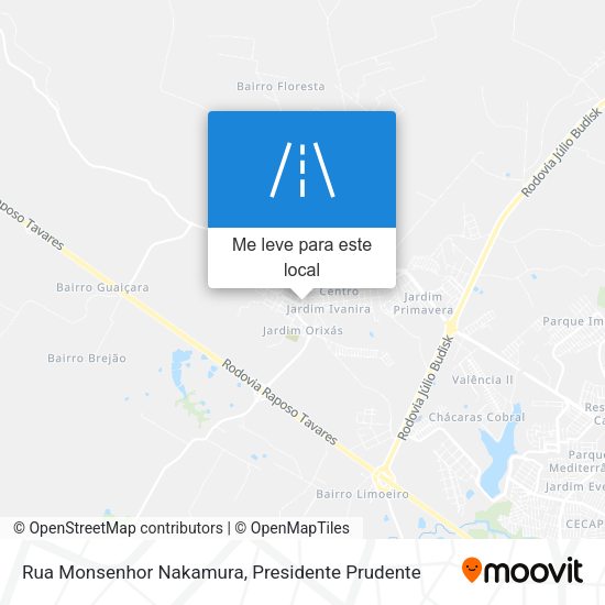 Rua Monsenhor Nakamura mapa