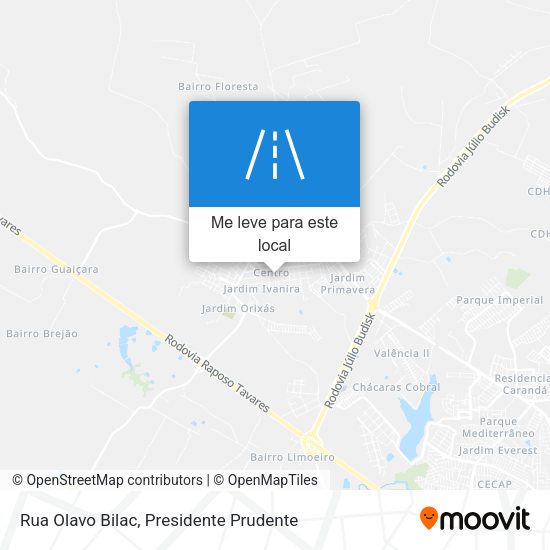 Rua Olavo Bilac mapa