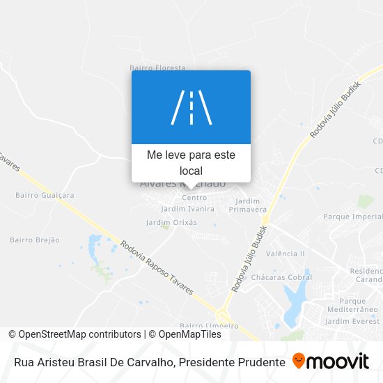 Rua Aristeu Brasil De Carvalho mapa