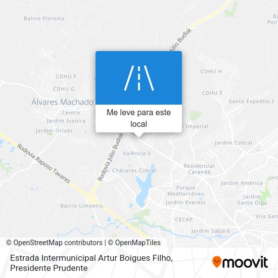 Estrada Intermunicipal Artur Boigues Filho mapa