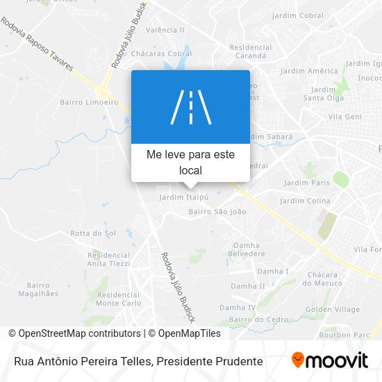 Rua Antônio Pereira Telles mapa