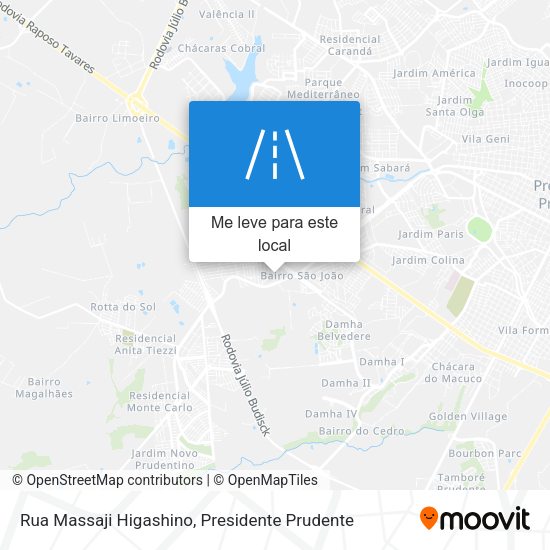 Rua Massaji Higashino mapa