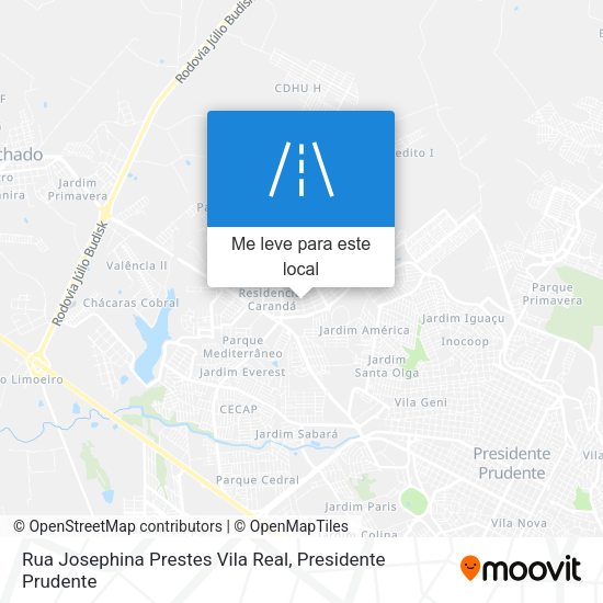 Rua Josephina Prestes Vila Real mapa