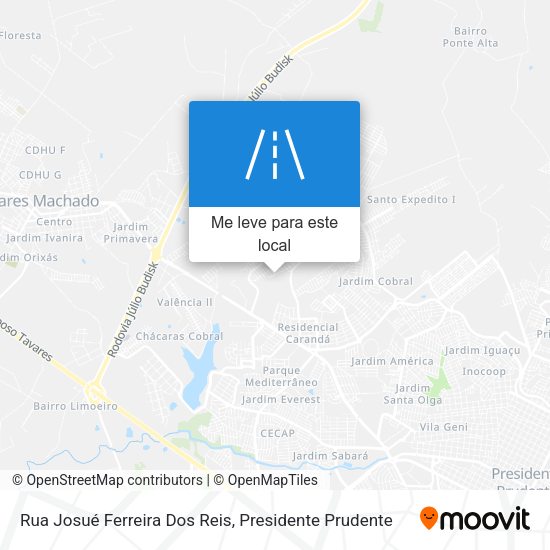 Rua Josué Ferreira Dos Reis mapa