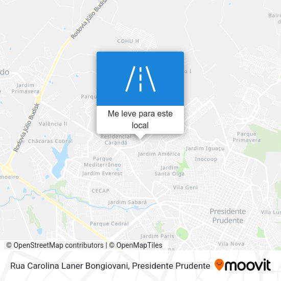 Rua Carolina Laner Bongiovani mapa