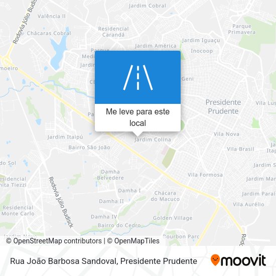 Rua João Barbosa Sandoval mapa