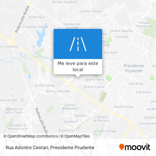 Rua Adoniro Cestari mapa