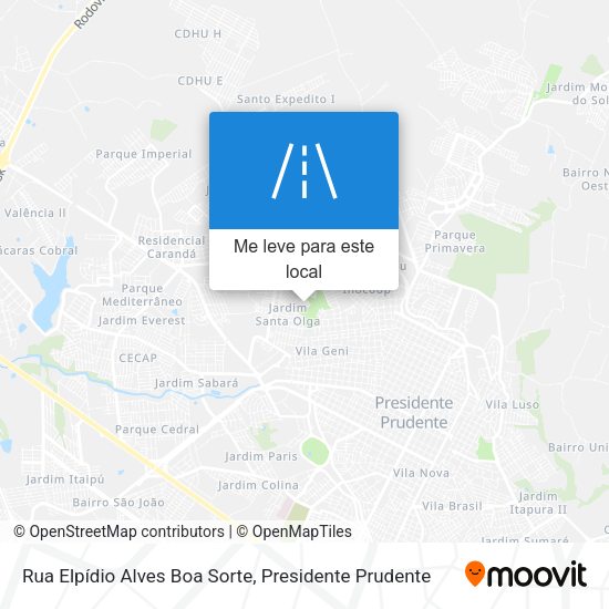 Rua Elpídio Alves Boa Sorte mapa