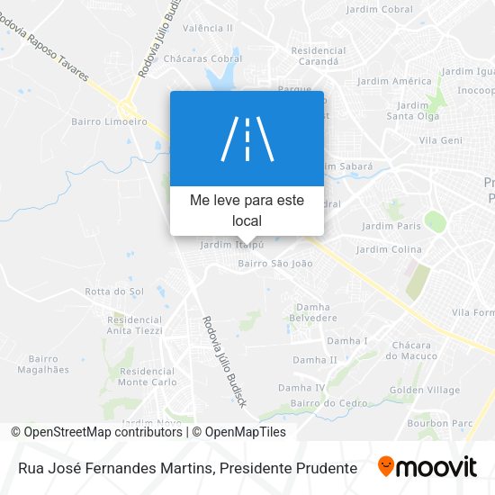 Rua José Fernandes Martins mapa