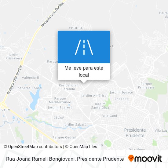 Rua Joana Rameli Bongiovani mapa