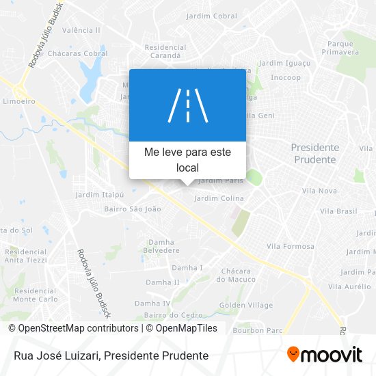 Rua José Luizari mapa
