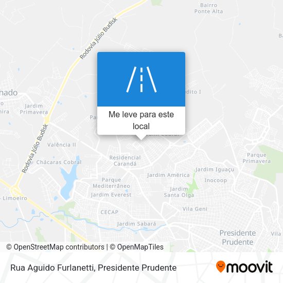 Rua Aguido Furlanetti mapa