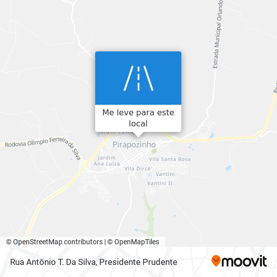 Rua Antônio T. Da Silva mapa