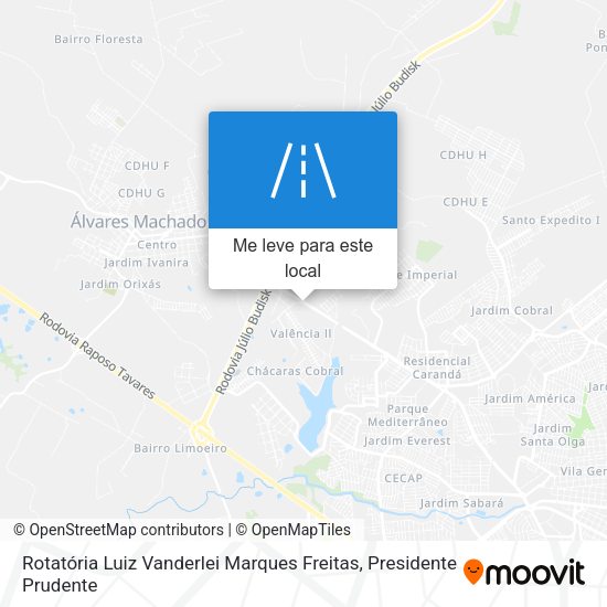 Rotatória Luiz Vanderlei Marques Freitas mapa