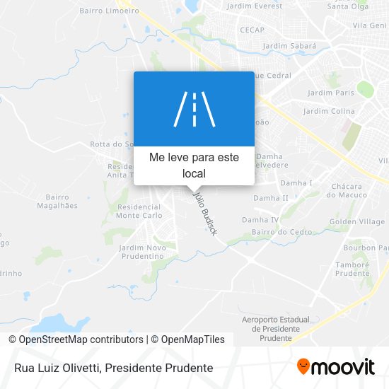 Rua Luiz Olivetti mapa