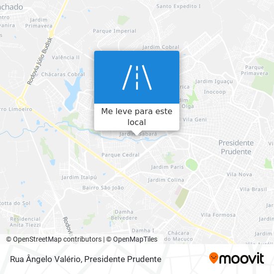 Rua Ângelo Valério mapa