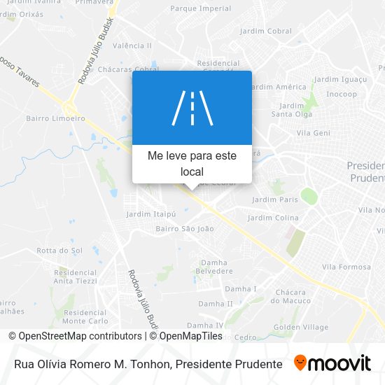 Rua Olívia Romero M. Tonhon mapa
