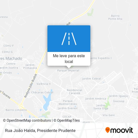 Rua João Halda mapa