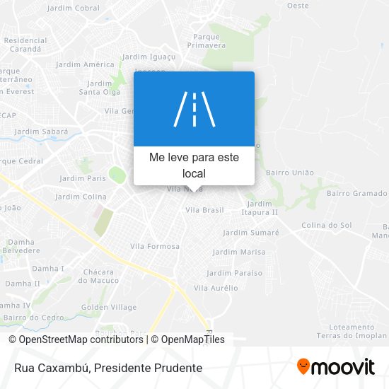 Rua Caxambú mapa