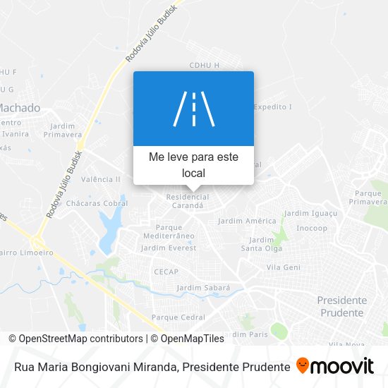 Rua Maria Bongiovani Miranda mapa