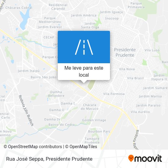 Rua José Seppa mapa