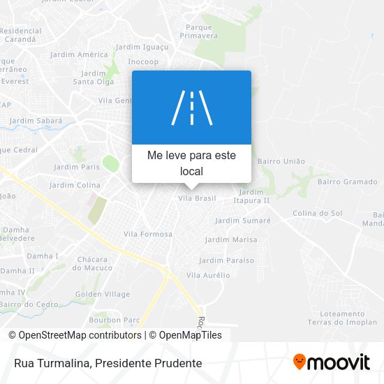 Rua Turmalina mapa