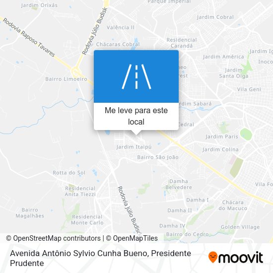Avenida Antônio Sylvio Cunha Bueno mapa