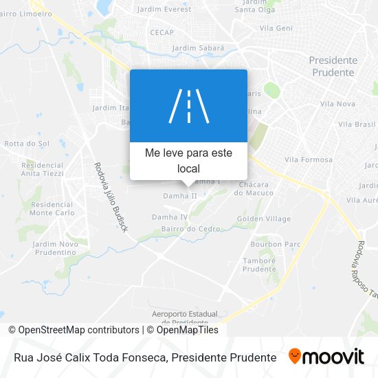 Rua José Calix Toda Fonseca mapa