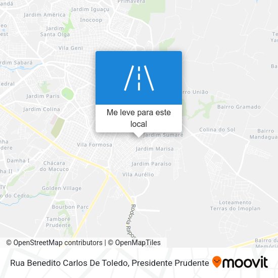 Rua Benedito Carlos De Toledo mapa