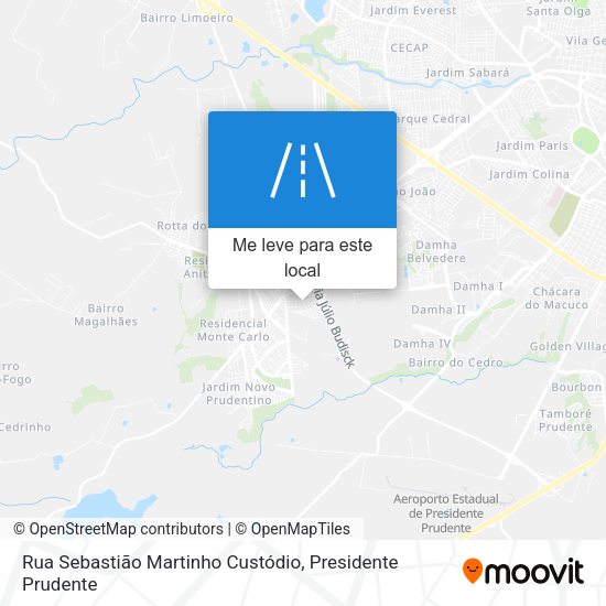 Rua Sebastião Martinho Custódio mapa