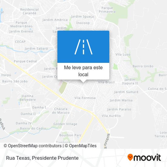 Rua Texas mapa