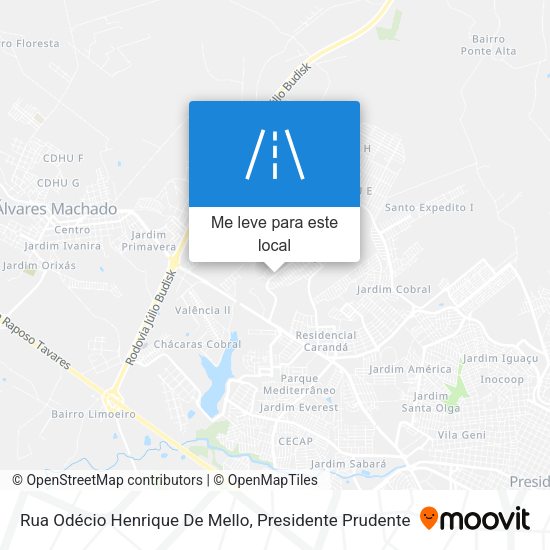 Rua Odécio Henrique De Mello mapa