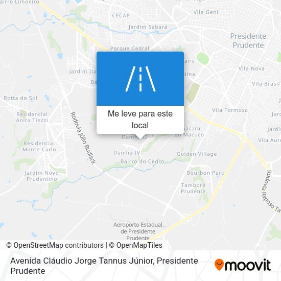 Avenida Cláudio Jorge Tannus Júnior mapa