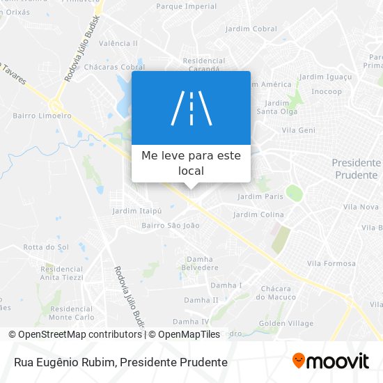 Rua Eugênio Rubim mapa