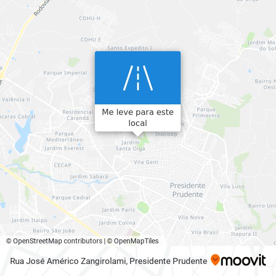 Rua José Américo Zangirolami mapa