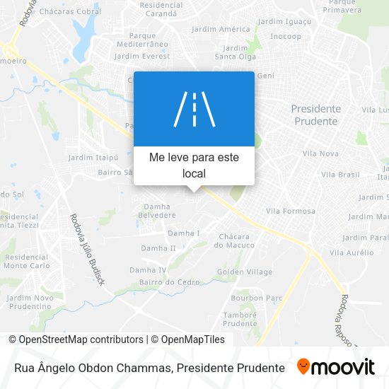 Rua Ângelo Obdon Chammas mapa