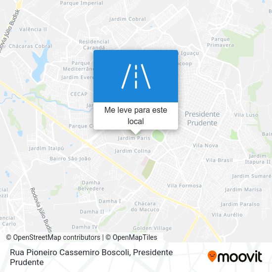 Rua Pioneiro Cassemiro Boscoli mapa