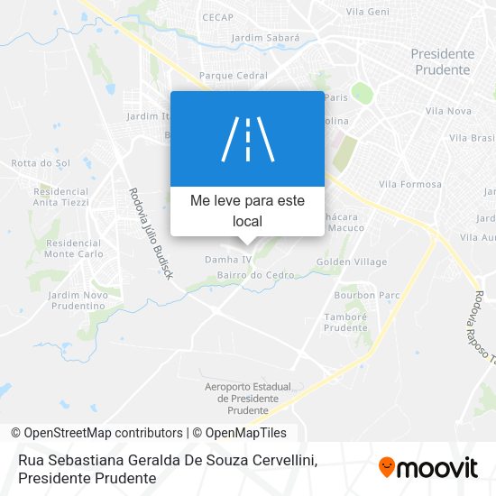 Rua Sebastiana Geralda De Souza Cervellini mapa