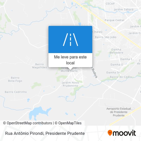 Rua Antônio Pirondi mapa