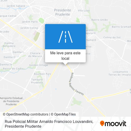 Rua Policial Militar Arnaldo Francisco Louvandini mapa