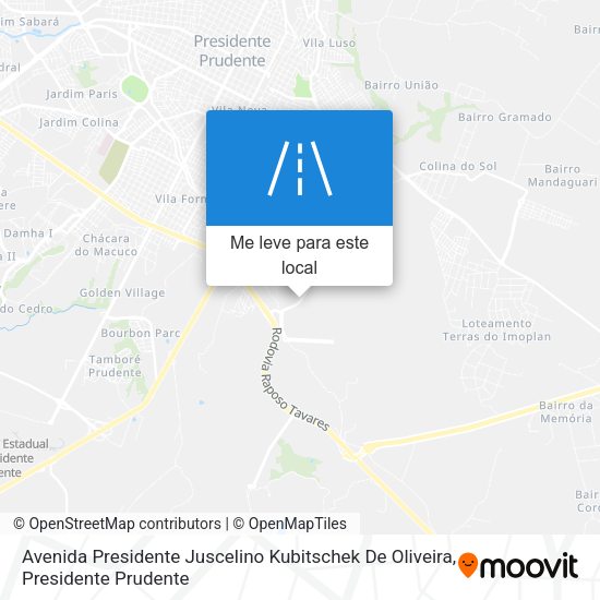 Avenida Presidente Juscelino Kubitschek De Oliveira mapa