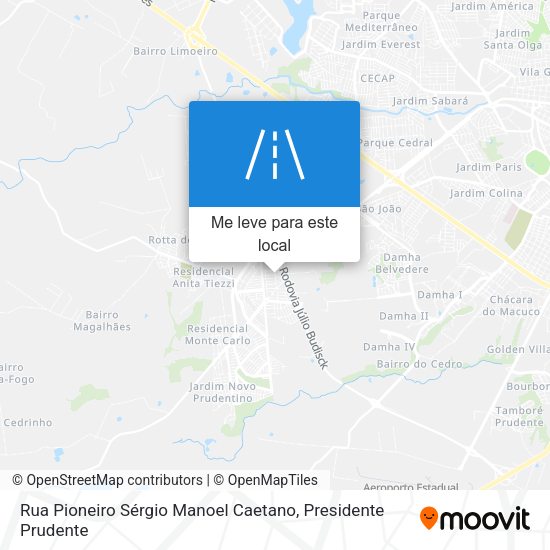Rua Pioneiro Sérgio Manoel Caetano mapa
