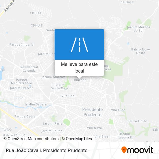 Rua João Cavali mapa