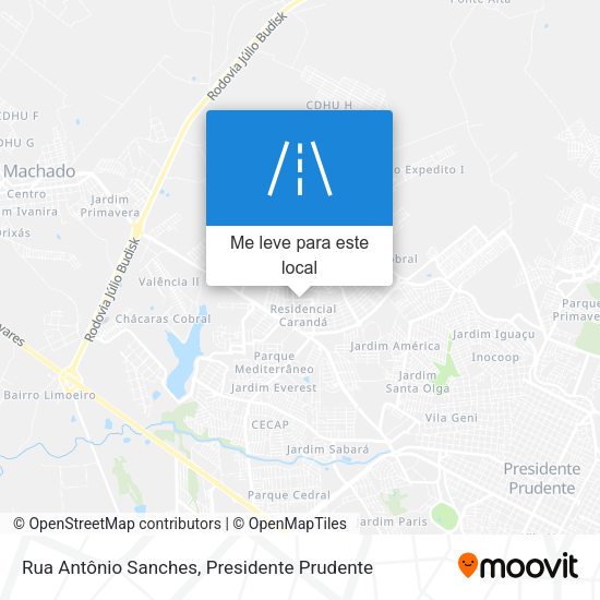 Rua Antônio Sanches mapa